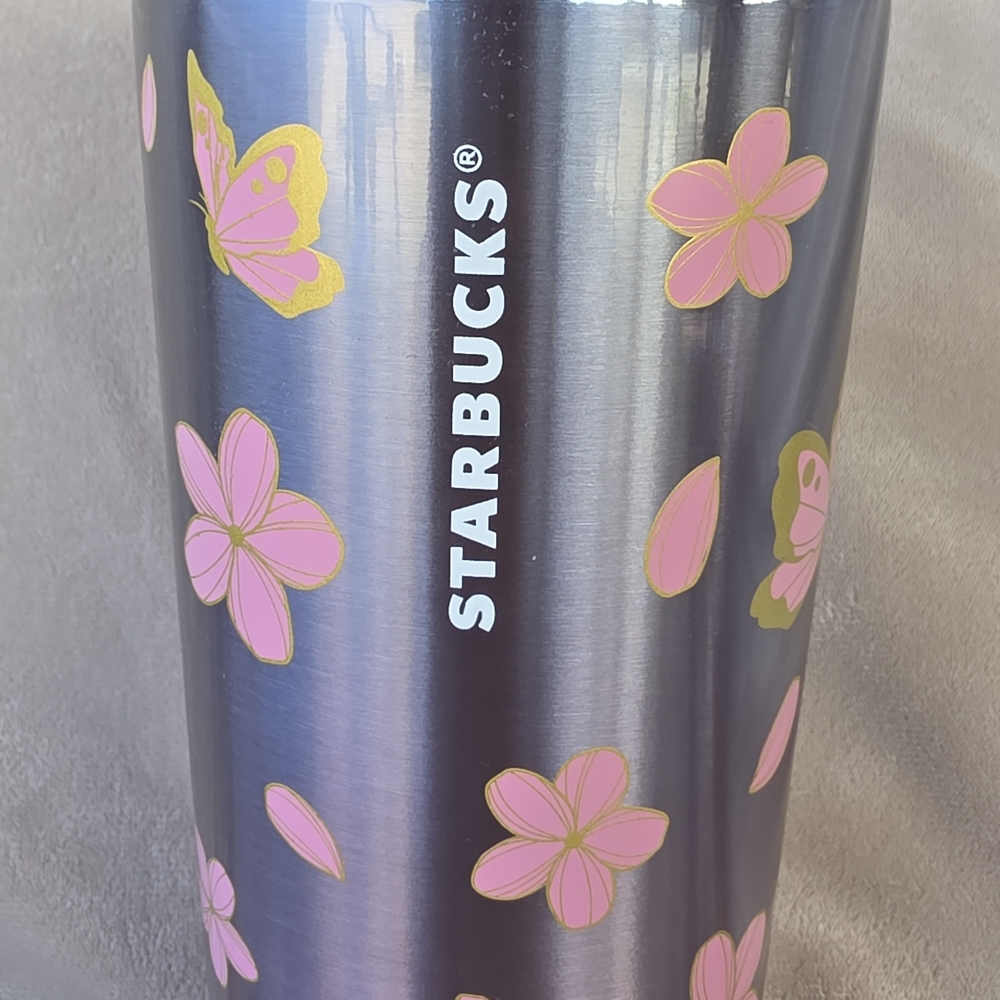 STARBUCKS Cherry Blossom Stainless Cup Tumbler (24oz) - Picture 3 of 9